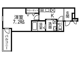 Osaka Metro谷町線 野江内代駅 徒歩13分の賃貸アパート 1階1Kの間取り