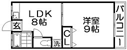 城山ハイツ 1LDKの間取図画像