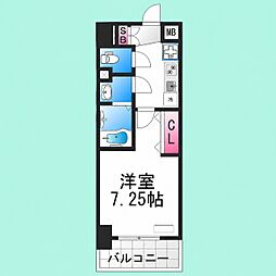 LUXEなかもず 1Kの間取図画像
