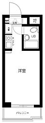 東京メトロ副都心線 西早稲田駅 徒歩9分の賃貸マンション 1階ワンルームの間取り
