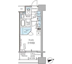 パークアクシス御茶ノ水ヒルトップ 10階ワンルームの間取り