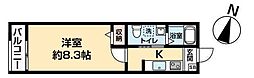 MQuarto与野本町 1Kの間取図画像