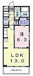 ブルーム 1LDKの間取図画像