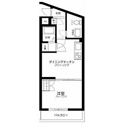 アルカンシェール三軒茶屋 1階1DKの間取り