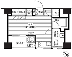 ティー東麻布 3階ワンルームの間取り