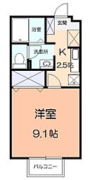 メゾン・ベルグ2 1Kの間取図画像