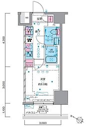 GENOVIA青砥skygarden 7階1Kの間取り