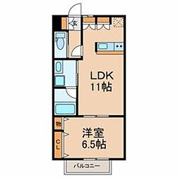 フォンテ鷺沼 1階1LDKの間取り