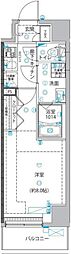 ユリカロゼ五反野III 7階1Kの間取り