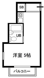 コート桜上水 1Kの間取図画像