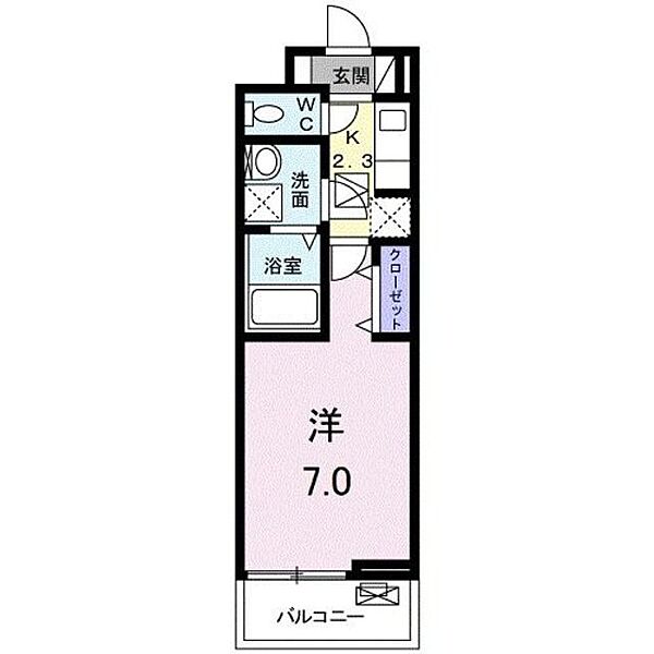 カスターニャ 201｜神奈川県大和市下鶴間(賃貸アパート1K・2階・26.09㎡)の写真 その2