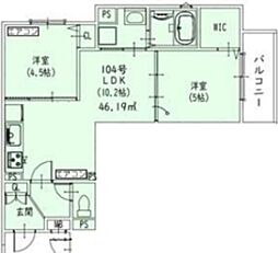 ピレーネ北条V 2LDKの間取図画像