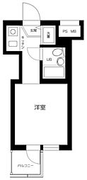 扶桑ハイツ経堂 ワンルームの間取図画像