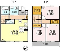 シーゲート府中II 3LDKの間取り