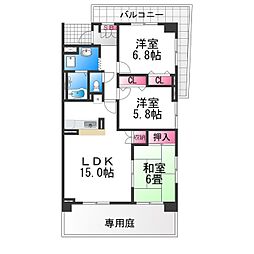 アーバネックス三国ヶ丘 1階3LDKの間取り