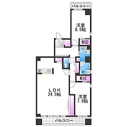 セレナヴィラ 2LDKの間取図画像