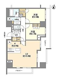 ブランズ本郷 5階2LDKの間取り