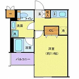 ディアレイシャス武蔵新城 1階1Kの間取り