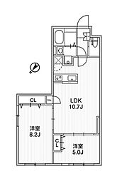 アグライア千石DEUX 2LDKの間取図画像