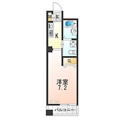 ブリエ京都 1階1Kの間取り
