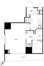 ルーブル大塚伍番館 6階1Kの間取り