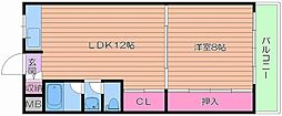 桜宮ハイツ 1LDKの間取図画像