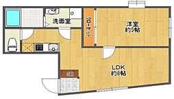 サトーハイツ 1LDKの間取図画像
