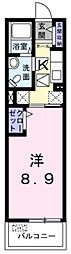 ヴェルファーレ2 1Kの間取図画像