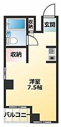レジデンスLINDO ワンルームの間取図画像