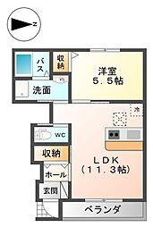 ウイングコート 1LDKの間取図画像