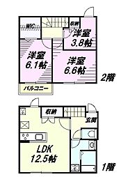 ラ・グリシーヌ 3LDKの間取り