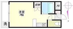 ソネット・ウォーム ワンルームの間取図画像