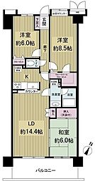 ラミーユ浦和ハイライズセカンドキャッスル 3LDKの間取図画像
