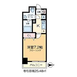 ベルシード大島 10階1Kの間取り