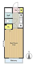 アーク登戸 3階1Kの間取り