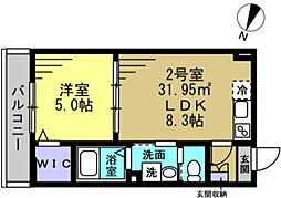 市川市相之川1丁目アパート 1LDKの間取図画像