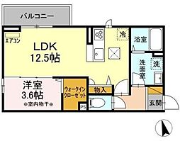 TORISIAYH 1LDKの間取図画像