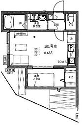 ＫＥＩＡＩ ＲＥＳＩＤＥＮＣＥ せんげん台Ｖ 2階1LDKの間取り
