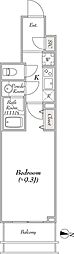 プレール・ドゥーク錦糸公園前 13階1Kの間取り