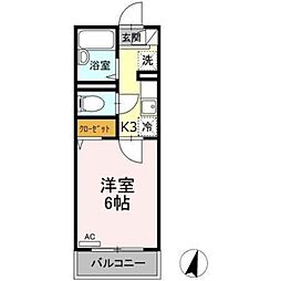 學遊館 1Kの間取図画像