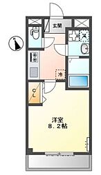 アンベリール上大岡 1Kの間取図画像