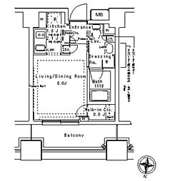 パークアクシス御茶ノ水ステージ 3階1Kの間取り