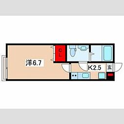 アストラベース百合ヶ丘 1Kの間取図画像