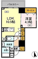 ドリーム神楽坂 604 6階1LDKの間取り