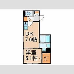 アズ浅草橋レジデンス 3階1DKの間取り