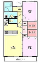 プライム藤が丘 2LDKの間取図画像