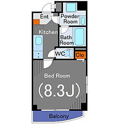 エトワール小杉 4階1Kの間取り