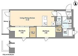 アイフラット品川戸越パークサイド 2階2LDKの間取り