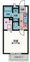 ソレジオ鳥山 1Kの間取図画像