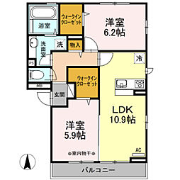 ラ・マドレ7 2LDKの間取図画像
